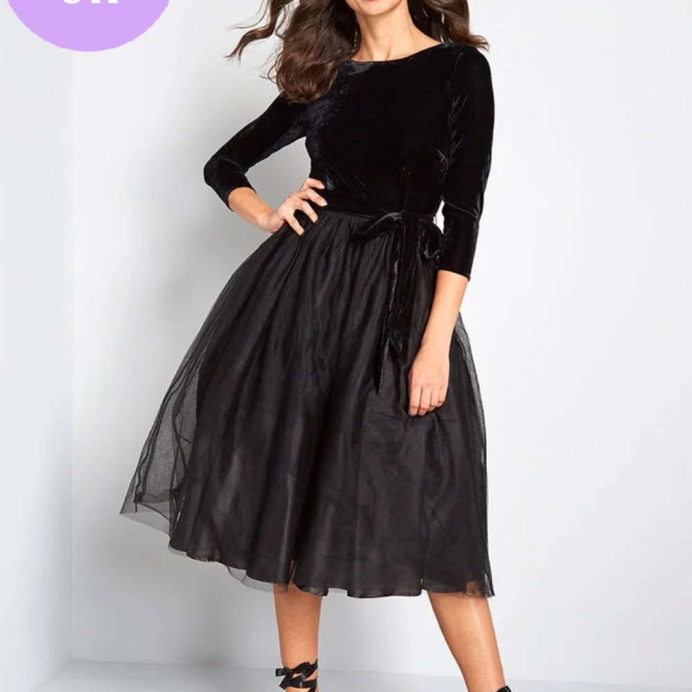 NWT A Night to Remember Twofer Dress Black Velvet